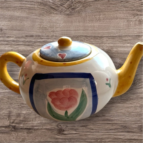 Hausenware Other - Whimsical Hand-Painted Porcelain Teapot - Floral & Fruit Design